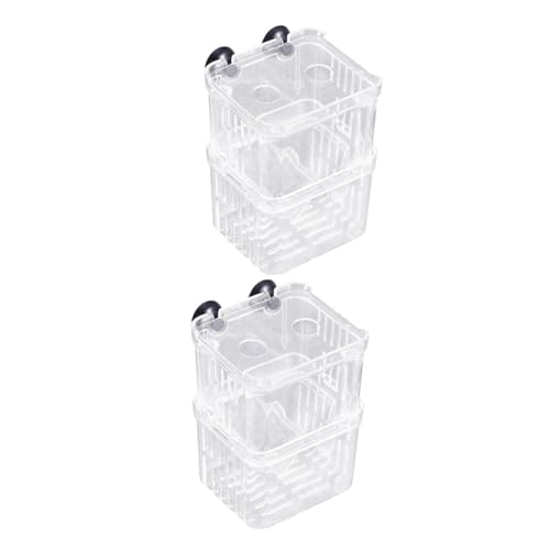 BUGUUYO 2st Brutkasten Braten Aquarien Aquarium-Set Fischbecher Haustier Bausatz Tank Aquarium Licht Wasser Pumpe Für Fischnetz Vakuum Korb Sprudler Inkubator Schwamm Panzer Plastik von BUGUUYO