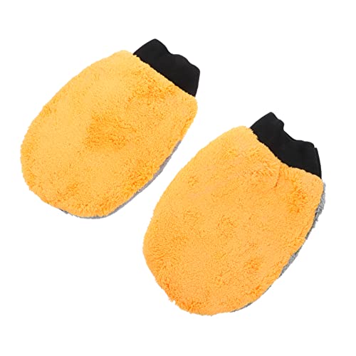 BUGUUYO 2st Hamsterhandschuhe Fäustlinge Kinder Schutzhandschuhe Verdicken Hundebürstenhandschuh Trainingsbedarf Für Haustiere Kratzfeste Handschuhe Daunenhandschuhe Orange Korallenvlies von BUGUUYO