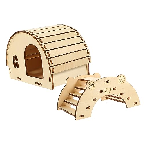 BUGUUYO 2st Holzleiterbrücke Hamster-kletterbrücke Chinchilla-versteck Chinchilla-Spielzeug Hamsterhaus DIY-holzbrücke Hasenhaus Aus Holz Reptilienbrückenholz Rattennest Hölzern Mini von BUGUUYO