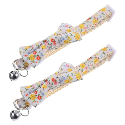 BUGUUYO 2st Hundehalsband Mit Fliege Verstellbares Halsband Für Hund Kleines Hundehalsband Katzenhalsband Mit Glöckchen Fliege Für Haustiere Halskette Für Haustiere Kragen Polyester-Nylon von BUGUUYO