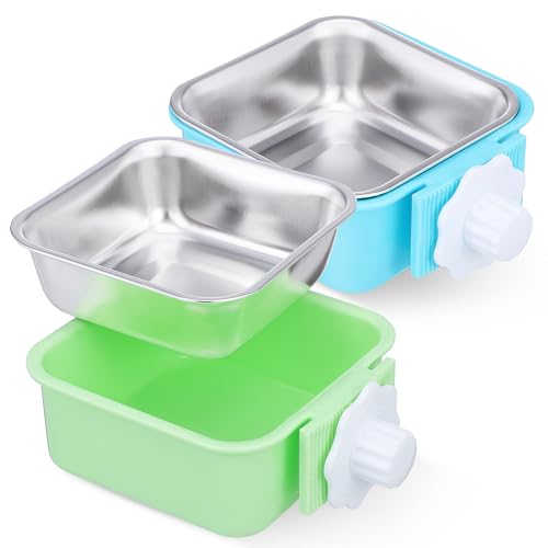 BUGUUYO 2St pet Feeder pet Food Container Katzen hängen im Futterkäfig wasserspender für Hunde Katzennapf Katzennäpfe Futterspender für Welpen Hundenäpfe hängend Hundekäfig Haustier Pack von BUGUUYO