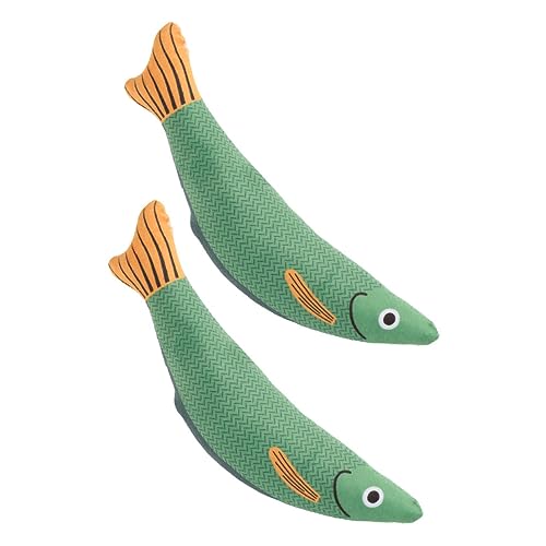 BUGUUYO 2 stücke Katzenminze Fisch Spielzeug für Katze Lustige Katze Spielzeug Cartoon Fisch Design Interaktive Necken Spielzeug für Indoor Spielen von BUGUUYO