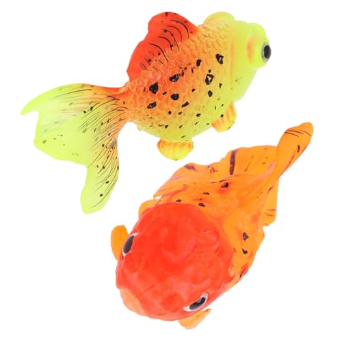 BUGUUYO 2st Künstlicher Ornament Tank Schwimmender Fisch Hausfisch Tischdekoration Fischspielzeug Für Kinder Pellets Leuchtender Gefälschter Teich Kieselgel von BUGUUYO