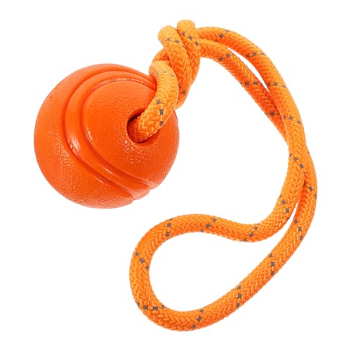 BUGUUYO 2st Spielen Sie Mit Dem Ball Seilbälle Für Hunde Hundetraining Kauball Tierisches Kauspielzeug Hundezubehör Hund Werfen Hundespielzeug Für Den Haushalt Hundeseil Orange Gummi von BUGUUYO