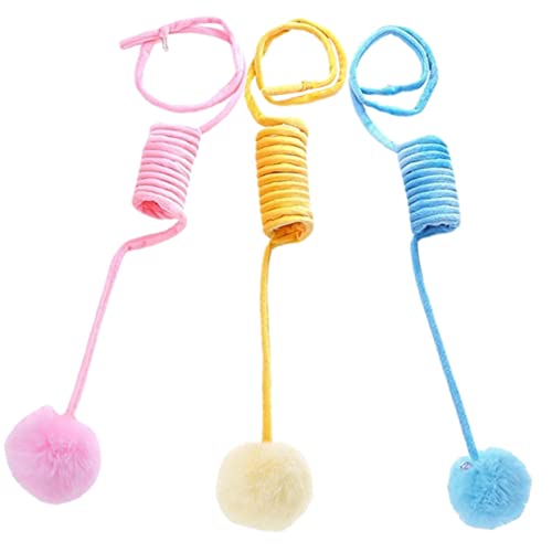 BUGUUYO 3St Frühlingshasenball Katze Fuzzy Bälle Indoor-Katzen-Plüschtier Spielzeug für Haustiere interaktives katzenspielzeug Interactive cat Toy Katze neckt Ball Plüschtier mit Saugnapf von BUGUUYO