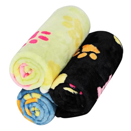 BUGUUYO 3St Haustierdecke kuscheldecke warm thermodecken katzenliege cat Blanket Tierkuscheldecke Katzensofadecke Hundebettdecke wärmende Unterlage Hundedecke Hundewurfdecke Flanell von BUGUUYO