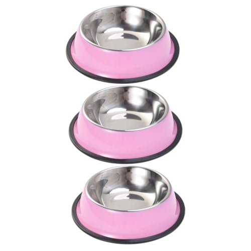 BUGUUYO 3St Haustiernapf tierfutter pet Supplies Katzenfutter näpfe Katzen cat Bowls katzenschalen hundeschale Schüssel Fisch Tank Log Haustierzubehör Katzennapf Futternapf für Hunde Rosa von BUGUUYO