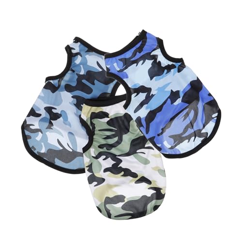 BUGUUYO 3-teiliges Hunde-Camouflage-Westen-haustierkleidung Für Welpen-hundehemd Winddichtes Und Atmungsaktives Design Bequem Für Aktivitäten von BUGUUYO