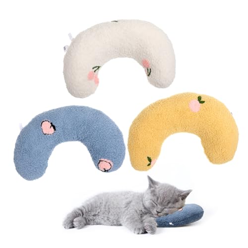 BUGUUYO 3St Hund Katze Kissen halbes Donut-Kissen Wellensittich Essen Bettkissen Katzenbett tierkissen Sleep aid Nackenschutzkissen für Haustiere Atmungsaktives Katzenkissen -Fleece von BUGUUYO