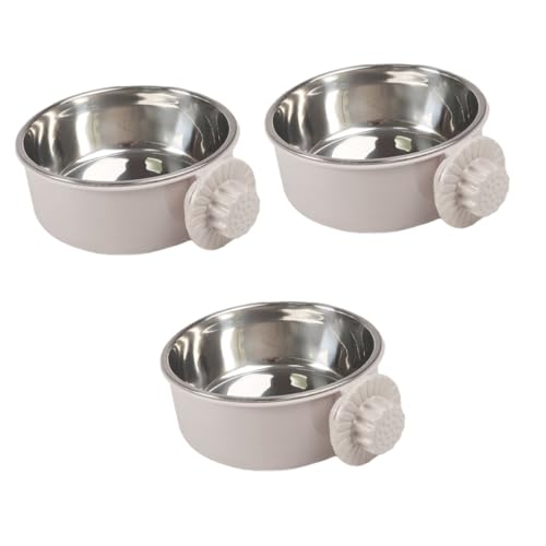 BUGUUYO 3St Hundefutter Futternapf für Hunde Zwinger Wassernapf erhöhte Futternäpfe für Katzen kleine Hundenäpfe edelstahlspüle pet Feeder Haustiernapf Futterautomat für Haustiere Grey von BUGUUYO