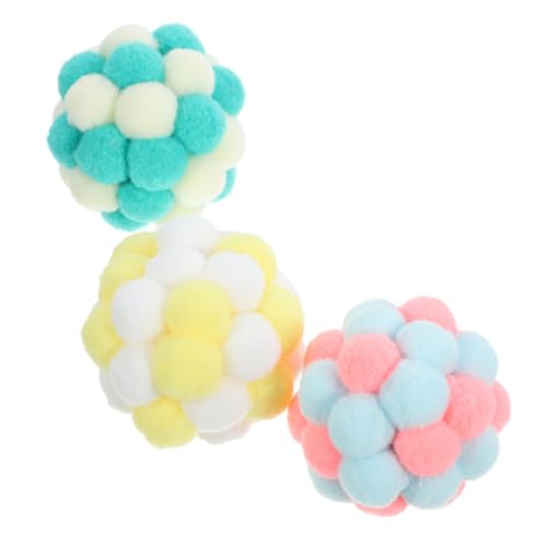 BUGUUYO Spielzeuge 3St Katzenglockenball interaktives Spielzeug Interactive Toys Bunte Flauschige bälle kätzchen-Pompon-Spielzeug Kätzchen Spielzeug Katzenkratzbrett Kätzchen liefert von BUGUUYO