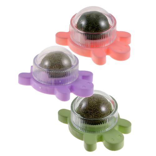 BUGUUYO 3St Katzenminze Bälle Katzen lecken lustige Katzenminze Katzenstift Katze für Wohnungskatzen Katzenminzekugeln für die Katzenwand Katzenminze Wandball Katzenball PVC von BUGUUYO