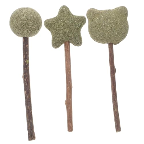 BUGUUYO 3St Katzenminze Lutscher knete Spielzeug chew Toy Spielzeugset Toy Set katzenkugel Katzenminze-Lutscher Katzenbeißreiniger Katzenminze-Sticks Katzenminze Bälle Katzengras Green von BUGUUYO