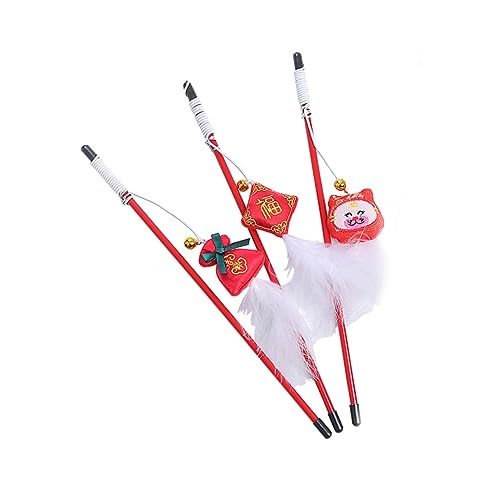 BUGUUYO 3pcs Katze Flirten Stick Spielzeug Katze Interaktive Zufällige Stile Für Haustier Katzen von BUGUUYO