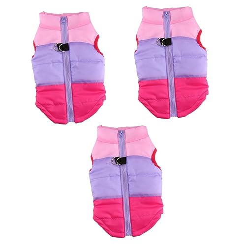 BUGUUYO 3St Warmer Haustiermantel hundewintermantel hundepullover Dog Clothes wasserdichter hundemantel Hunde Winterkostüm Winddichte hundeweste Winterweste Haustierbedarf Violett von BUGUUYO