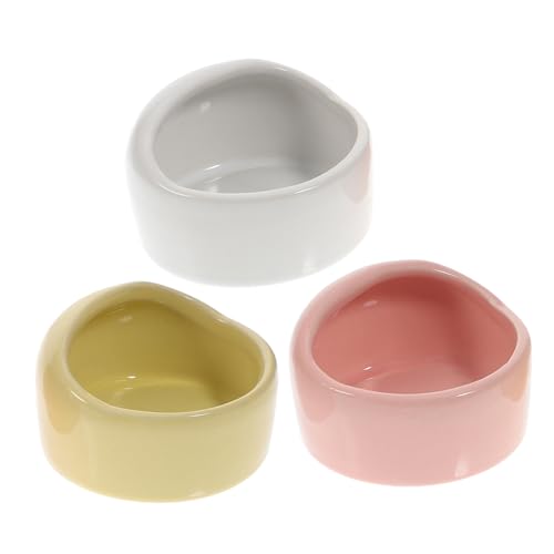 BUGUUYO 3er Set Hamster Futternäpfe Aus Keramik Anti Biss Design Kreative Fressschalen Zufälligen Farben Ideal Für Nager Wie Hamster Meerschweinchen Und Andere Kleintiere von BUGUUYO