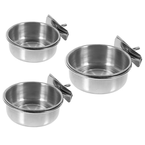 BUGUUYO 3er Set Papageien Futter Und Wassernäpfe Aus Edelstahl Robuste Futterbecher Und Wasserbehälter Für Vögel Ideal Für Käfige Und Heimgebrauch von BUGUUYO