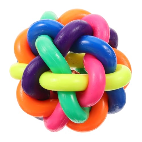 BUGUUYO 3st Bissfester Ball Für Hunde Hundeball Mit Glocke Welpen-Puzzle Plüschtiere Hundespielzeug Für Kleine Hunde Flauschige Kuscheltiere Welpenball Kleines Hundespielzeug Colorful von BUGUUYO