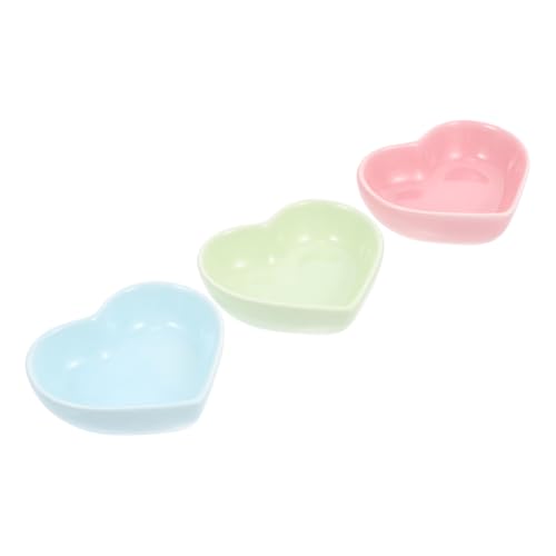 BUGUUYO 3er Set Keramische Hamster Futter Und Wassernäpfe Herzform Bunte Fressnäpfe Für Kleine Haustiere Ideal Für Hamster Und Andere Kleintiere von BUGUUYO