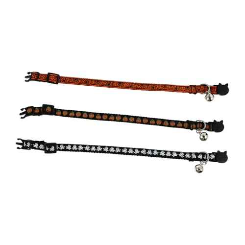 BUGUUYO 3st Haustierhalsband Kätzchenhalsbänder Klingglöckchen Verstellbare Für Haustiere Spinnennetz Katzenhalsband Halloween-Party-haustierhalsbänder Welpenhalsband Polyester von BUGUUYO