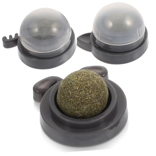 BUGUUYO 3st Katzenminze Ballspielzeug Schöner Katzenminzeball Katzenminzenball An Der Wand Sicherheits-katzenminze-Ball Kätzchen Katzenminze Ball Katze Silvervine Katzenzucker Grey Plastik von BUGUUYO