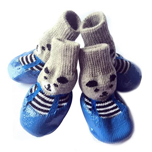 BUGUUYO 4 Stück Baumwollsocken für Haustiere Haustierzubehör Chihuahua-Socken Socken für Hunde Hundepfotenschutz Socken für Katzen Welpensocken Hundesocken Haustiersocken Blue von BUGUUYO