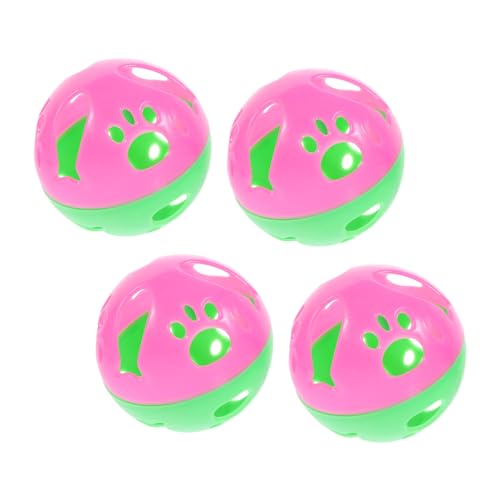 BUGUUYO 4 Stück Glocke Automatischer Katzenball Katzenbälle Kätzchen Fangen Katzen Flauschige Bälle Interaktiver Katzenball Katzenspiel Katzenknabberball Flauschige Bälle Für Katzen von BUGUUYO