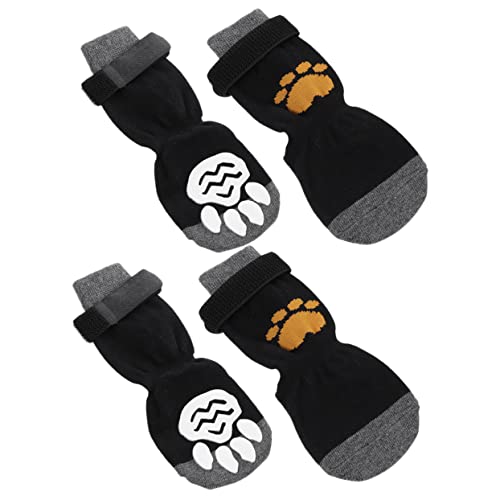 BUGUUYO 4 Stück Haustier Hund Socken Stiefeletten Sockenschuhe Hundefußpolster PIPI-Pads für Hunde Balsam Paws pfotenschutz hundepflege Pfotenschützer für kleine Hunde Hundesocke Baumwolle von BUGUUYO