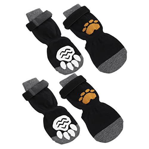 BUGUUYO 4 Stück Haustier Hund Socken Welpe Stiefel für Hunde Hundepfotenbalsam verhindern Hündchen hundesocken Dog Socks Wiederverwendbare Pfotenschützer kompakte Baumwollsocken Baumwolle von BUGUUYO