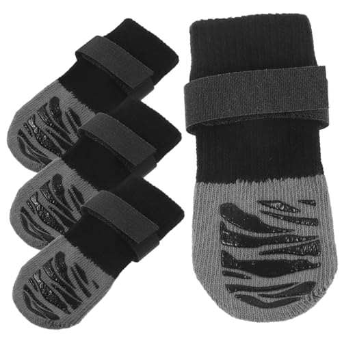 BUGUUYO 4 Stück Haustier Socken Tragbare Hundesocken Entzückende Pfotenschützer Tragbare Socken Für Haustiere Abriebfeste Hundesocken Atmungsaktive Wintersocken Hundezubehör Nylon von BUGUUYO