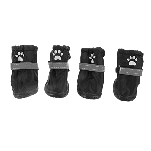 BUGUUYO 4 Stück Haustier wasserdichte Schuhe Regenstiefel für Hunde rutschfeste Hundestiefel pfotenschutz für Hunde hundeschuhe Regenstiefel für Haustiere rutschfeste Regenschuhe Polyester von BUGUUYO