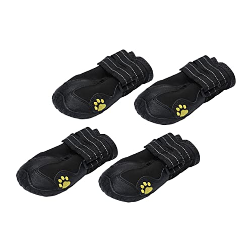 BUGUUYO 4 Stück Haustierschuhe kleine Hundeschuhe Welpen Pads Hund Sandalen Perros Paws pfotenschutz hundepflege Haustiere Hundepfotenschutz Atmungsaktive Hundeschuhe Stoff Black von BUGUUYO