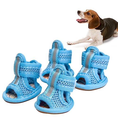 BUGUUYO 4 Stück Hundestiefel Hundegitterstiefel Welpenschuhe Für Kleine Hunde Hundeschuhe Für Kleine Hunde Sommer Anti-hundeschuhe Pfotenschutz Katze Hundesocken Haustier Hund Gittergewebe von BUGUUYO