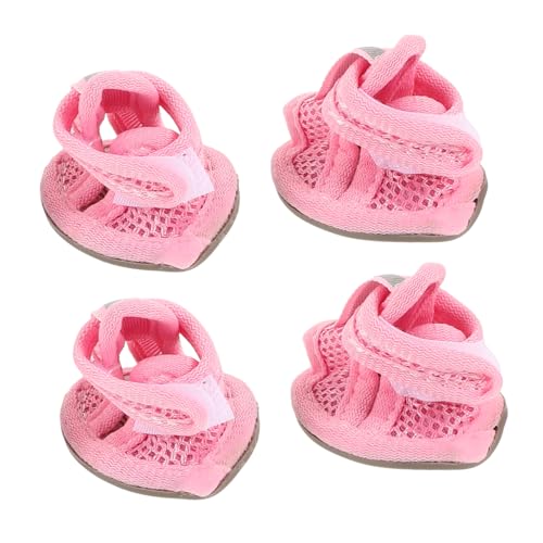 BUGUUYO 4er Set Sommer Atmungsaktive Hundeschuhe Mesh Sandalen rutschfeste Sneakers Für Haustiere Größe 2 Ideal Für Ausflüge Mit Hunden Haustierzubehör von BUGUUYO