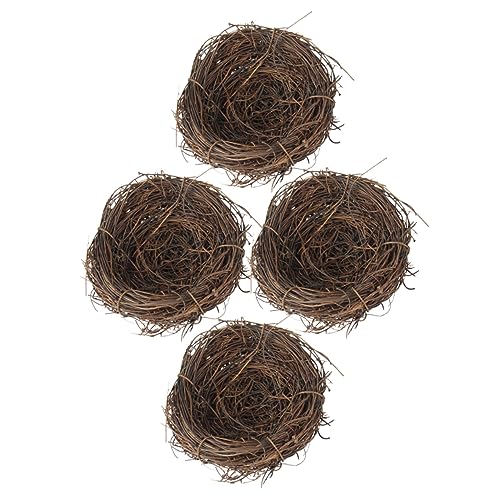 BUGUUYO 4 Stück Kröte Rattan Vogelnest falsches Nest Kaninchenstall Nester Easter Egg Decoration Ostern Dekoration vogelhaus gefälschte Vogelnestverzierung simuliertes Vogelnest Krötenrebe von BUGUUYO