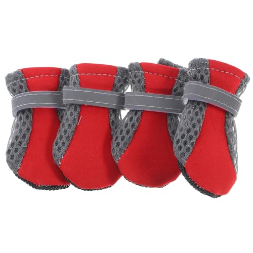 BUGUUYO 4 Stück Mesh-Schuhe für Welpen rutschfeste Schuhe haustierschuhe hundeschuhe große Hunde Dog Shoes for small Dogs Schuhe für Hunde Mesh-Hundeschuhe Schuhschutz Schutzschuhe von BUGUUYO