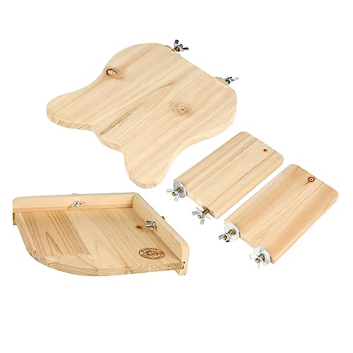 BUGUUYO 4pcs Holz Hamster Eichhörnchen Plattform Pet Sprungbrett Klettern Bord Für Gesunde Spaß von BUGUUYO