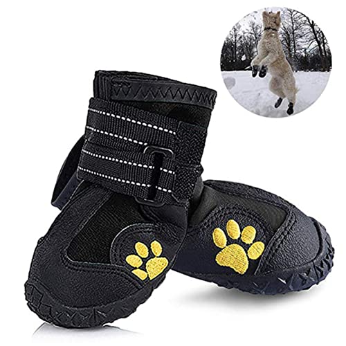 BUGUUYO Winter Hundeschuhe Für Haustiere wasserdichte Anti Rutsch Stiefel Für Hunde Warme Pfotenschutz Schuhe Größe 8 von BUGUUYO