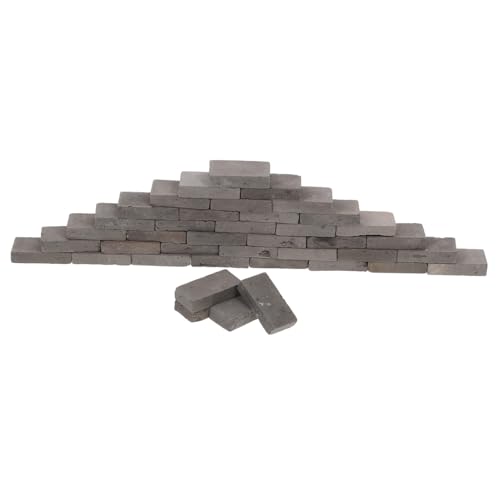 BUGUUYO 40St Mini-Steine Miniaturziegel Modellbau Terrarium Dekoration Puppenhausdekoration Puppenhaus Zubehör Puppenhaus-Steinmodelle Mini-Betonblock roter Ton gebrannt Dark Grey von BUGUUYO