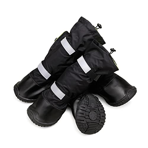 BUGUUYO 4PCS wasserdichte Hundeschuhe Für Kleine Hunde Anti Rutsch Stiefel Für Pfotenschutz Größe XS Perfekt Für Schnee Und Regen Schutz Vor Kälte Und Nässe von BUGUUYO