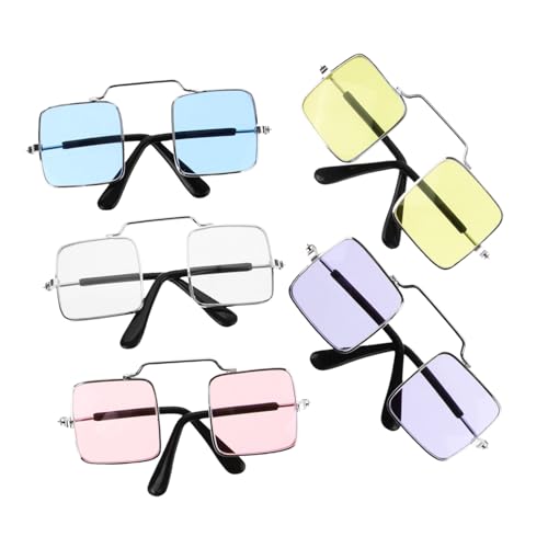 BUGUUYO 5 Stück Pet Brille Parodie hundebrille katzenbrille Tierbrille Tieraugenrequisiten Tierfotorequisiten Haustier Katzendekor Kratzer Spender -Parodie-Gläser lustige Spoof-Brille von BUGUUYO