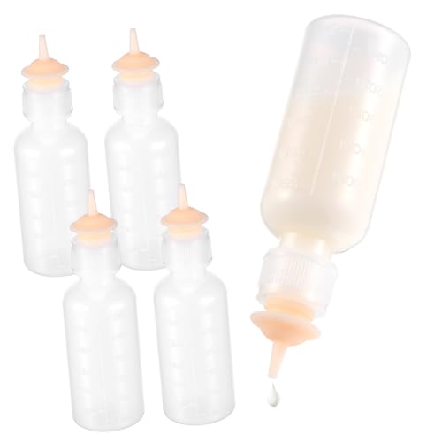 BUGUUYO 5St Leere PET-Flasche Mini-Sauger für Kätzchen Schnullerflasche für Kätzchen Pflegebedarf für Katzen Kätzchenflasche Welpenflaschen zum Stillen Säuglingsflasche Kieselgel Weiß von BUGUUYO