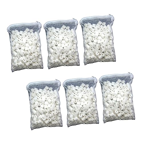 BUGUUYO 6 Packungen Bio-Ball Aquariumfilter Kanister Schwimmbad Schwamm Brunnen Spur Aquarienfilter Teichpumpe Tank Panzer Bausatz Aquarien Bioball Medien Für Aquarien Weiß von BUGUUYO