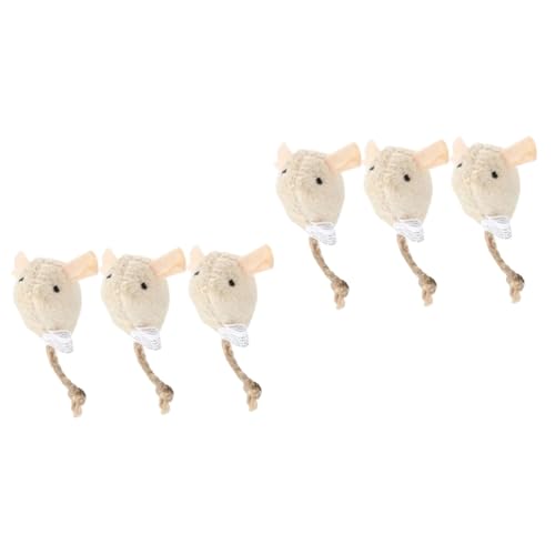 BUGUUYO 6 STK Katzenspielzeug interaktives Spielzeug Kitten Spielzeug cat Toys katzenminze Beige Spielzeug Fun Toy Kinderspielzeug Katzen- -Spielzeug Katze Teaser Mäuse Spielzeug von BUGUUYO