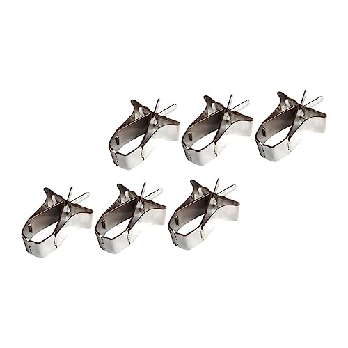 BUGUUYO 6St Fruchtclip Papageienkäfig-Gemüseclips Kerne Papageienkäfig Obsthalter vogelkäfig tiernahrung Tragbare Gemüseklammern Multifunktionale Lebensmittelclips Rostfreier Stahl Silver von BUGUUYO