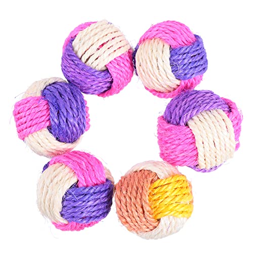 BUGUUYO 6St Sisal Ball Katzen gewebtes Katzenspielzeug rollende Kugel der Katze Katzenball interaktives kratzspielzeug Pet gewebter Ball Haustier von BUGUUYO