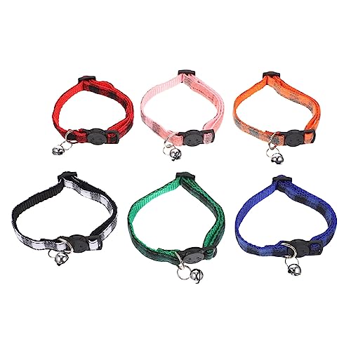 BUGUUYO 6st Haustier Katzenhalsband Katze Mit Namensschild Glocke Kleines Kätzchenhalsband Mit Glöckchen Für Katzen Süßes Katzenhalsband Katzenmarken Für Katzenbedarf Baumwolle von BUGUUYO