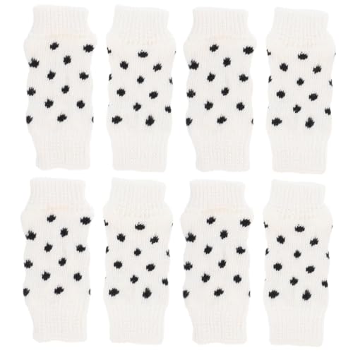 BUGUUYO 8 STK Cartoon-Socken Hundepfotensocken Hund Sprunggelenk Abdeckung hundesocken Dog Socks sockenschuhe Warme Socken für Haustiere Anti-Rutsch-Socken für Haustiere Baumwolle Weiß von BUGUUYO