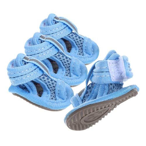 BUGUUYO 8 STK Hundesandale Sneaker-Stiefel Hundepfotenbalsam Blaue Schuhe Welpen Turnschuhe Schuhe oder Hunde Sandalen für Welpen für Hunde hundeschuhe Haustierschuhe Haustier-Sandale Blue von BUGUUYO