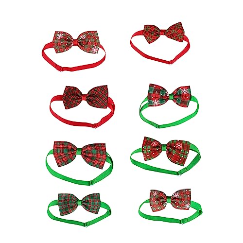 BUGUUYO 8st Haustier Fliege Weihnachtskatzenbandana Weihnachtshaustier Weihnachtshunde-Hals-Krawatten Fliegen Für Haustiere Hund Weihnachtsschal Hundehalstuch Colorful Polyester von BUGUUYO